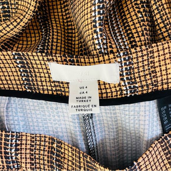 H&M orange black wide leg dot stripe high waisted crop pants 4 - Picture 7 of 8